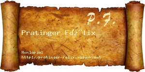 Pratinger Félix névjegykártya